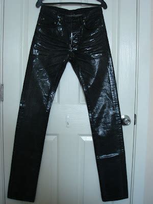 In my Paradigm: Dior Homme black waxed jeans